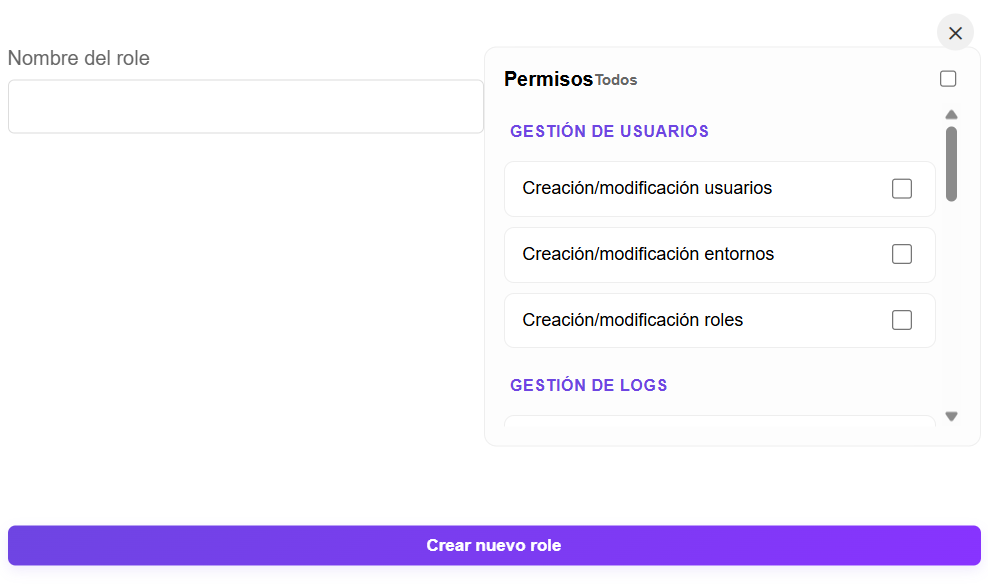 Crear o Modificar un Role